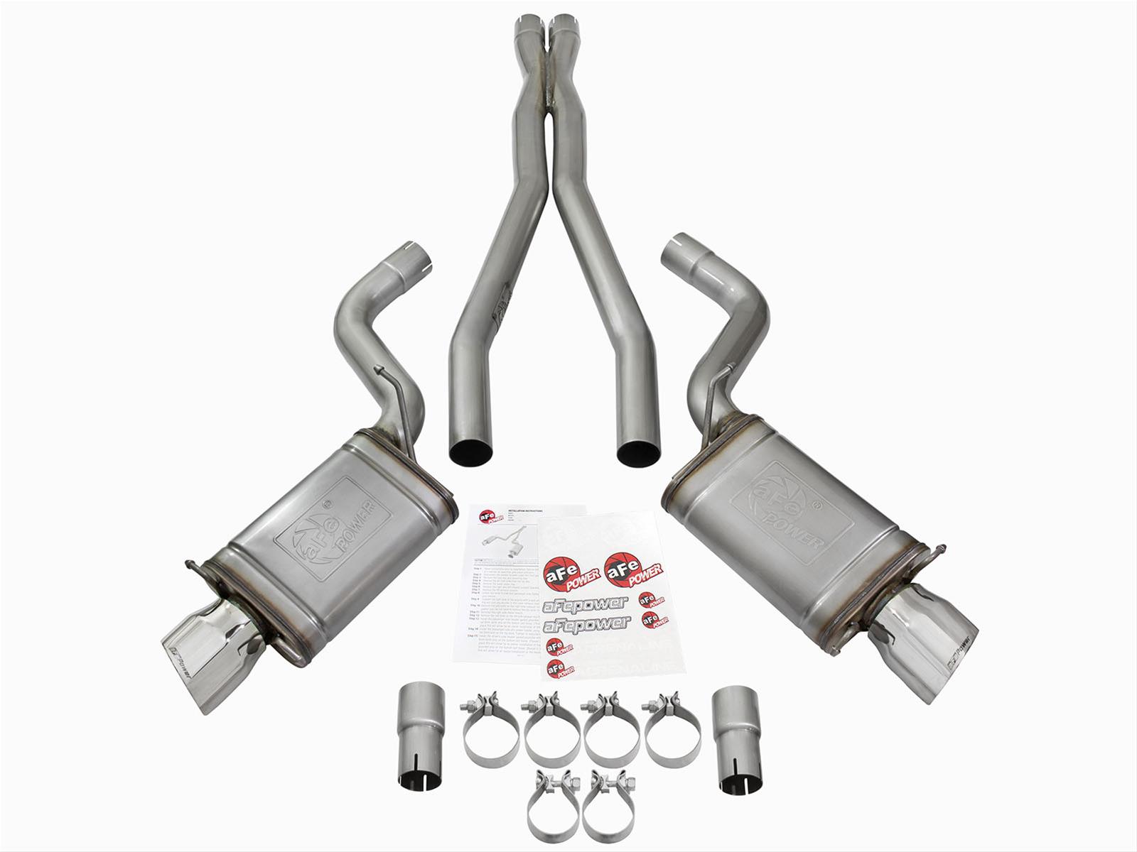 aFe Mach Force-Xp 3in CB Stainless Steel Dual Exhaust System w/Polished Tips 09-15 Cadillac CTS-V thumbnail 4