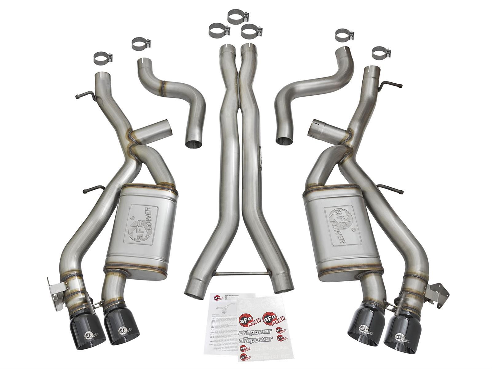 aFe MACH Force XP 3in 304 SS Cat-Back Dual Exhaust w/ Black Tips 16-17 Chevy Camaro SS V8-6.2L thumbnail 2
