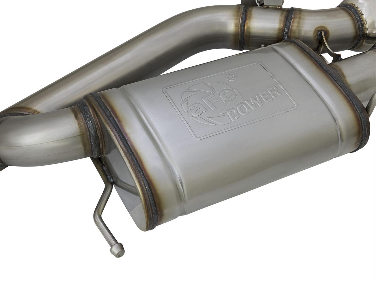 aFe MACHForce XP 3in 304 SS Cat-Back Dual Mode Exhaust w/ Polished Tips 16-17 Cadillac ATS-V V6-3.6L thumbnail 3