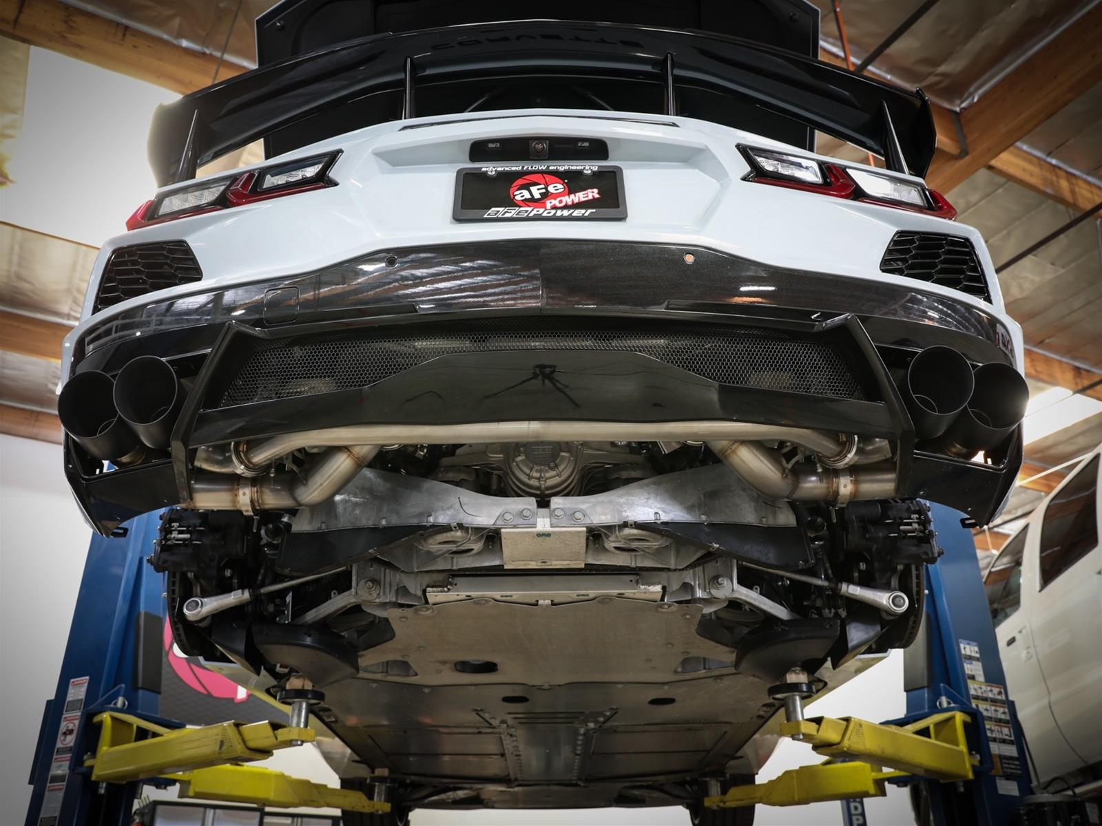 aFe MACH Force-Xp 304 Stainless Steel Cat-Back Exhaust Black 2020 Chevrolet Corvette C8 thumbnail 2