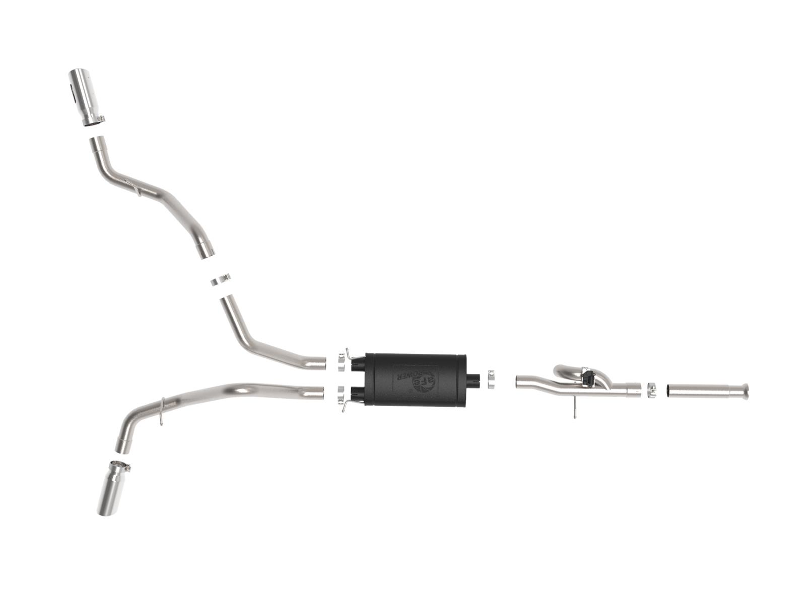 aFe Gemini XV Series Exhaust Systems for 2009-2018 SIERRA 1500, SILVERADO 1500 - 49-34131-P System, Series, Split Rear, Stainless Steel, Cat-Back, Dual Polished Tips, Chevrolet, GMC, Kit thumbnail 7