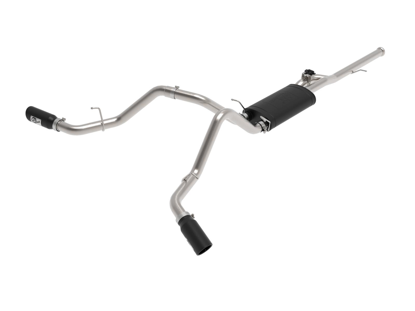 aFe Gemini XV 3in 304 SS Cat-Back Exhaust w/ Cutout 14-19 GM Trucks 4.3L/5.3L w/ Black Tips thumbnail 8