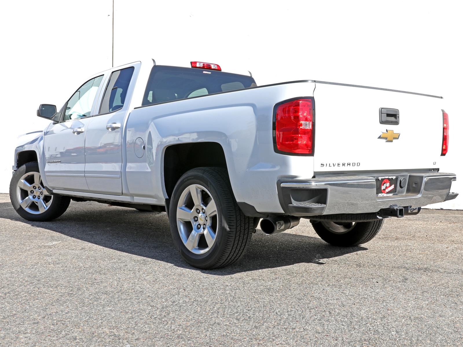aFe Gemini XV 3in 304 SS Cat-Back Exhaust w/ Cutout 14-19 GM Trucks 4.3L/5.3L w/ Black Tips thumbnail 2