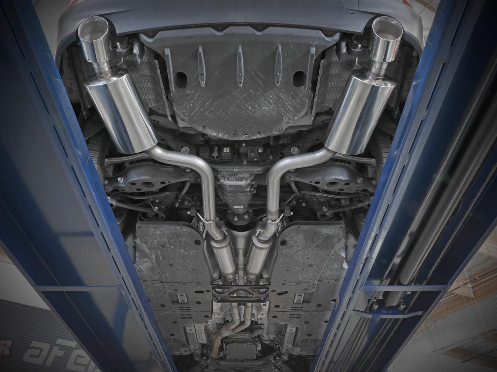aFe POWER Takeda 16-17 Lexus IS200t L4-2.0L (t) 2.5in-3in 304 SS CB Exhaust w/ Black Tips thumbnail 2