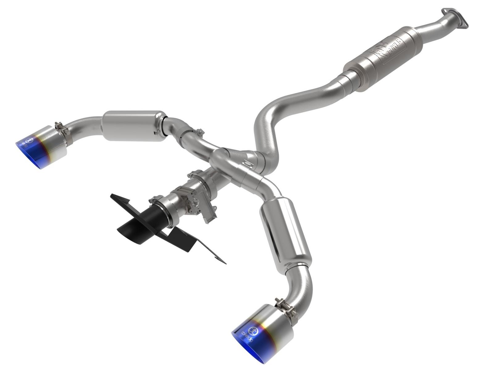 aFe 23-24 Toyota GR Corolla L3 1.6L (t) Gemini XV 3in to 2-1/2in Cat Back Exhaust w/ Blue Flame Tips thumbnail 4