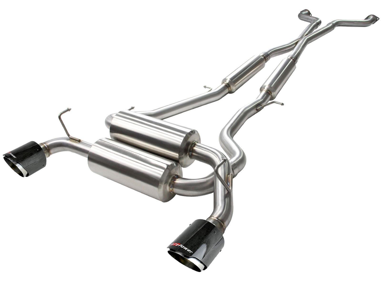 aFe Takeda 2-1/2in 304SS Cat-Back Exhaust Infiniti G37 08-13/Q60 14-15 V6-3.7 w/ Carbon Fiber Tips thumbnail 3