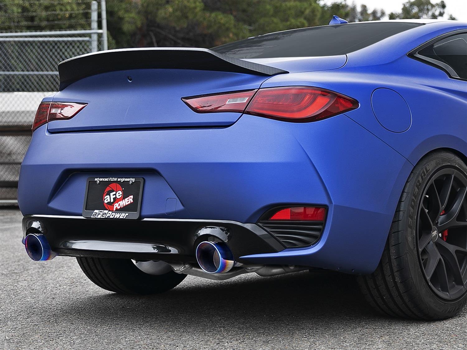 aFe POWER Takeda 2.5in 304 SS Axle-Back Exhaust w/ Blue Flame Tips 17-19 Infiniti Q60 V6-3.0L (tt) thumbnail 6