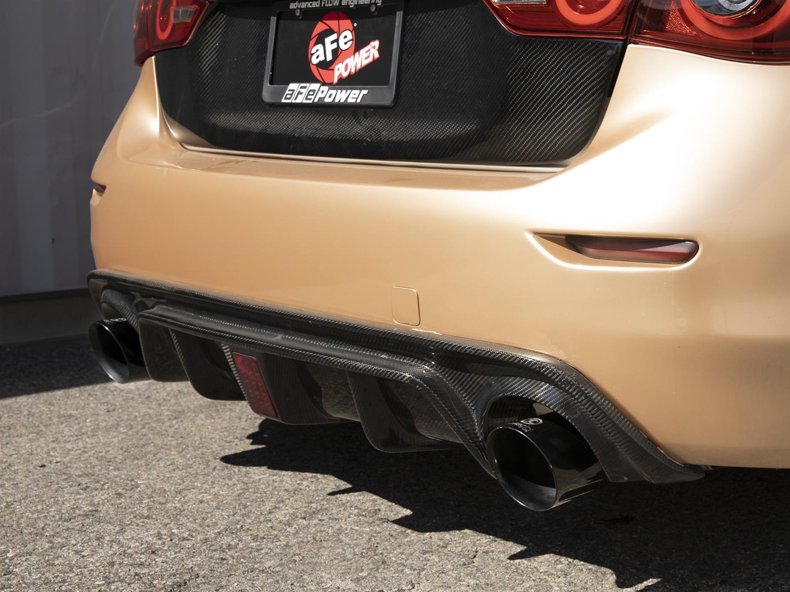 aFe 14-15 Infiniti Q50 V6 3.7L Takeda 2.5in 305 SS Cat Back Exhaust System w/ Black Tips thumbnail 2