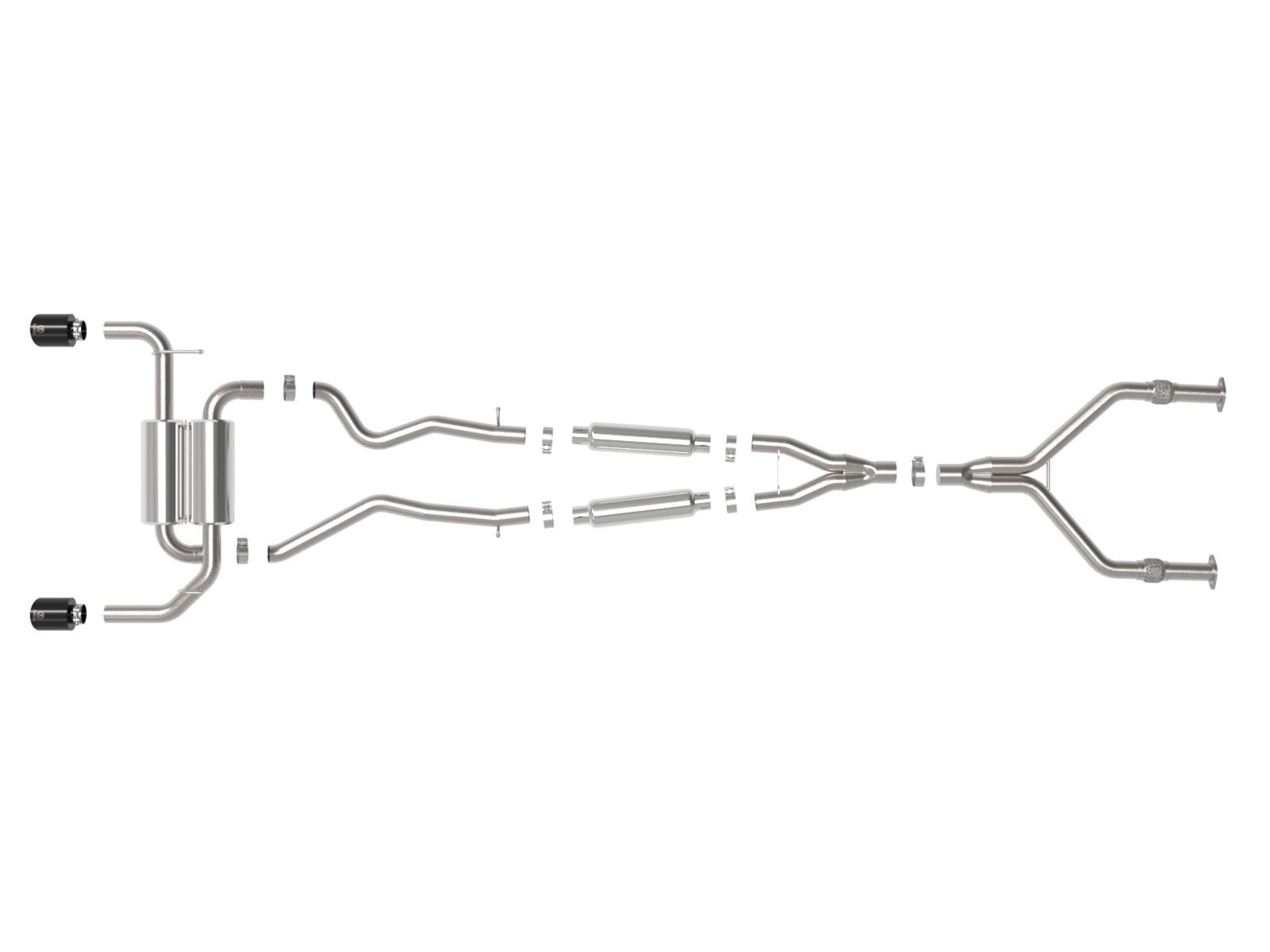 aFe 14-15 Infiniti Q50 V6 3.7L Takeda 2.5in 305 SS Cat Back Exhaust System w/ Black Tips thumbnail 4