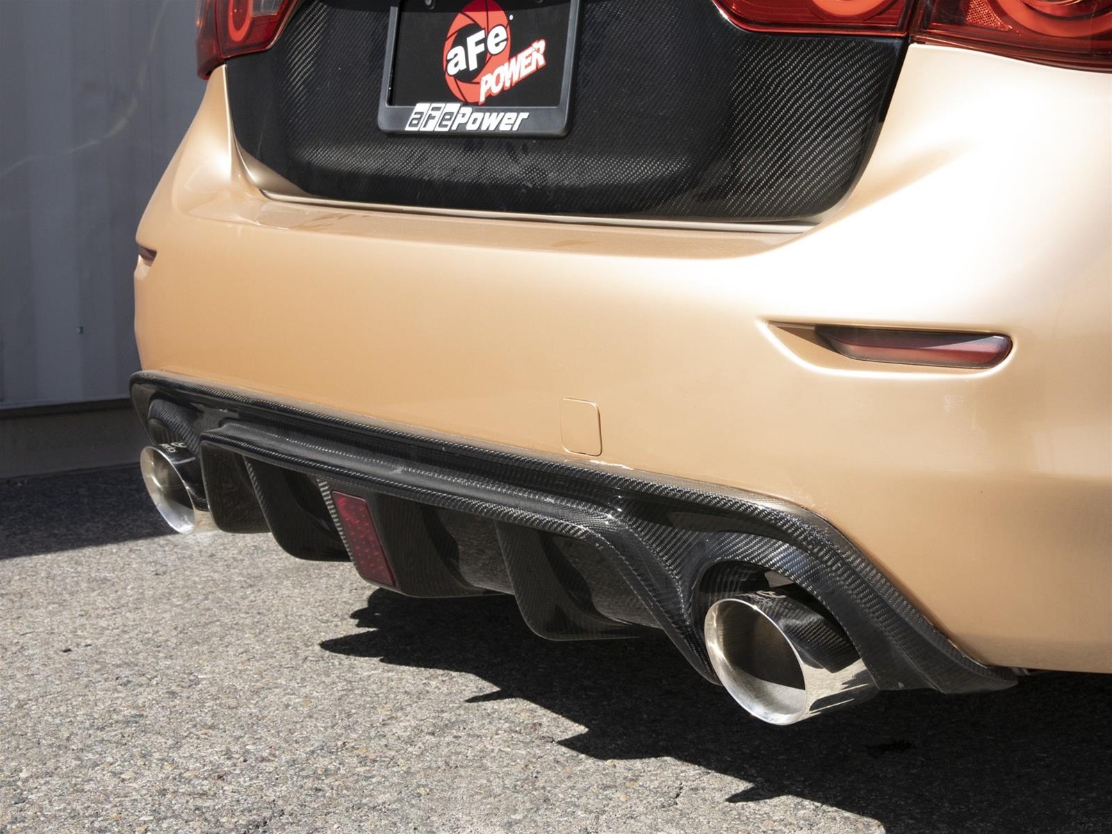 aFe Takeda Exhaust Systems for 2014-2015 Q50 - 49-36136-P Systems, Takeda, Cat-back, Dual In/Dual Out, Stainless Steel, Natural, Split Rear Exit, Polished Tips, Infiniti, 3.7L, Kit thumbnail 2