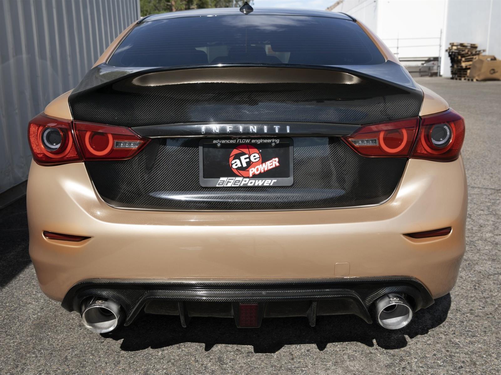 aFe Takeda Exhaust Systems for 2014-2015 Q50 - 49-36136-P Systems, Takeda, Cat-back, Dual In/Dual Out, Stainless Steel, Natural, Split Rear Exit, Polished Tips, Infiniti, 3.7L, Kit