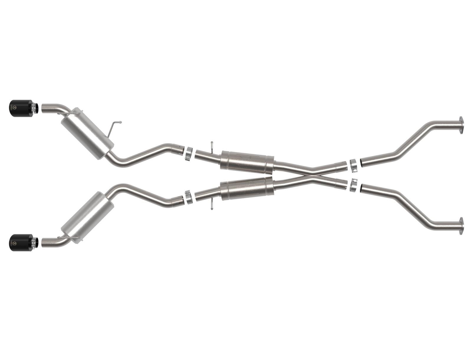 aFe Takeda Exhaust Systems for 2009-2020 370Z - 49-36139-B System, Takeda, 2.5 in., 304 Stainless Steel, Cat-Back, Split Rear, Round Black Slant Cut Tips, Nissan, Kit thumbnail 4