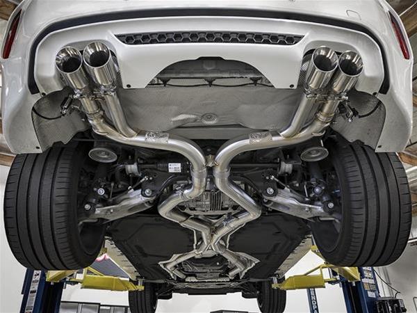 aFe MACH Force-Xp 3.5in. 304 SS C/B Exhaust w/o Muffler 15-18 BMW X5 M V8-4.4L (tt) - Polished Tip thumbnail 2