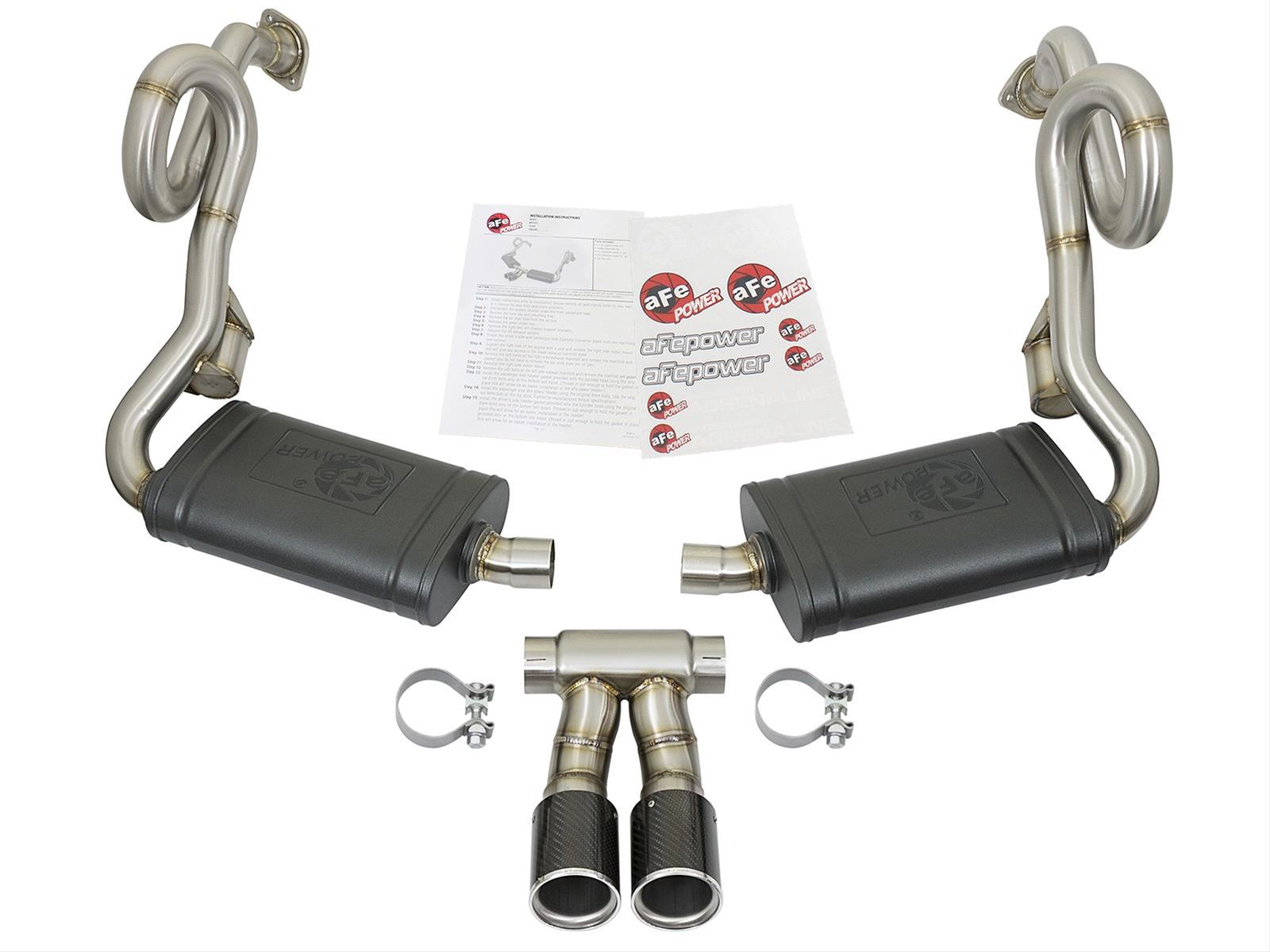 aFe MACH Force-Xp 2in 304 SS Cat-Back Exhaust w/Carbon Fiber Tips 13-16 Porsche Boxster 2.7L/3.4L thumbnail 4