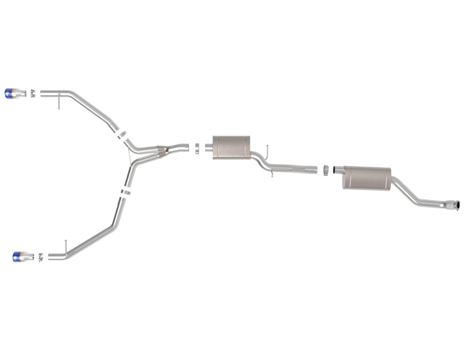 aFe MACH Force-Xp 13-16 Audi Allroad L4 SS Cat-Back Exhaust w/ Blue Flame Tips thumbnail 6