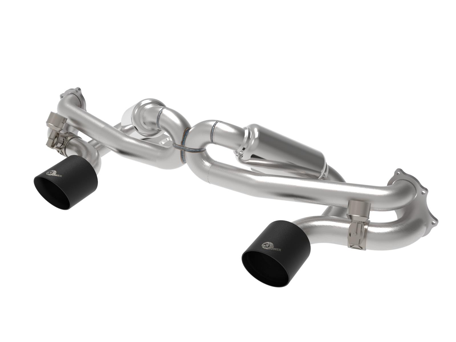 aFe MACHForce XP 2.25in-2.5in 304SS Exhaust Cat-Back Porsche 20-22 Cayman GT4(718) 4.0L - Black Tips