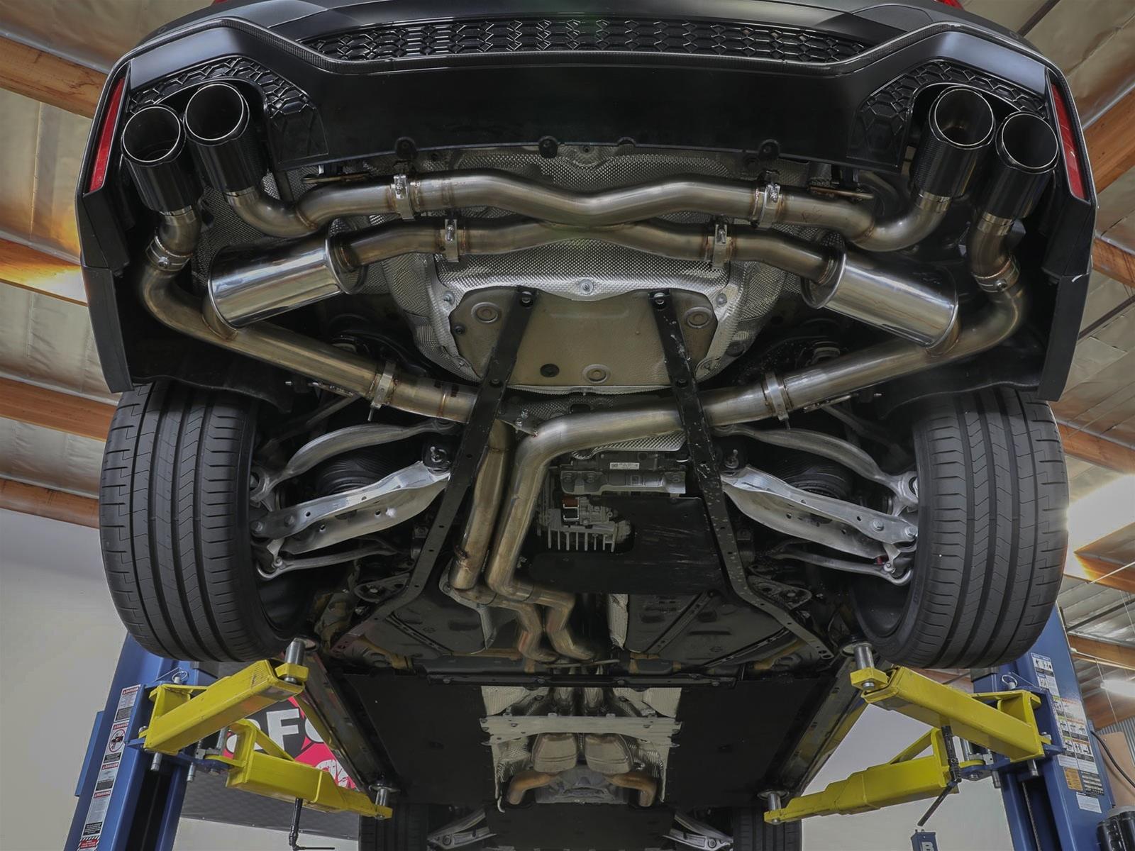 aFe 20-22 Audi RS6 Avant V8 4L(tt) MACH Force-Xp 3in to 2.5in 304 SS Cat-Back Exhaust w/Polished Tip thumbnail 2