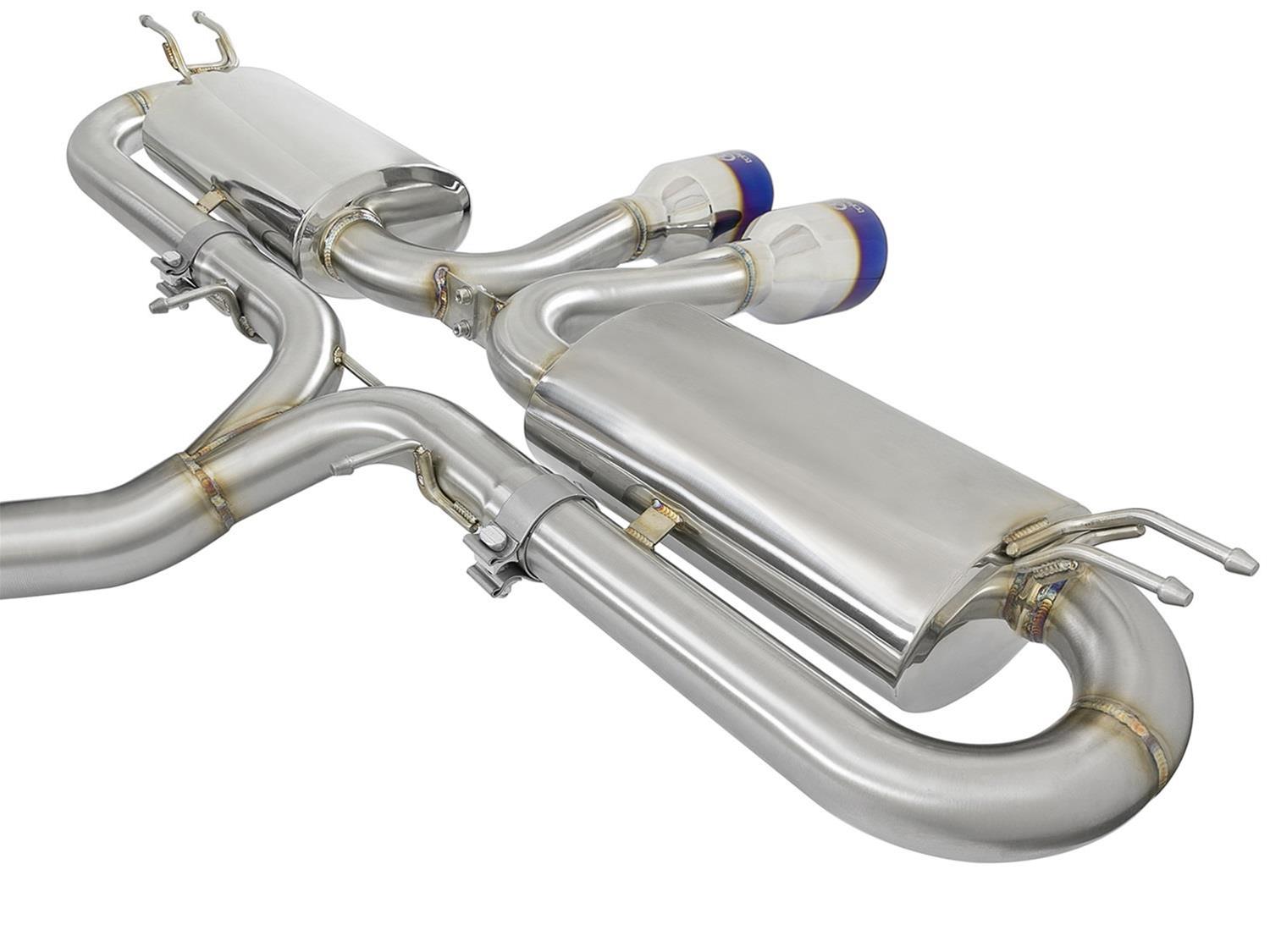 aFe Takeda 3in 304 SS Cat-Back Exhaust System w/ Blue Tips 2017 Honda Civic Si I4 1.5L (t) thumbnail 6