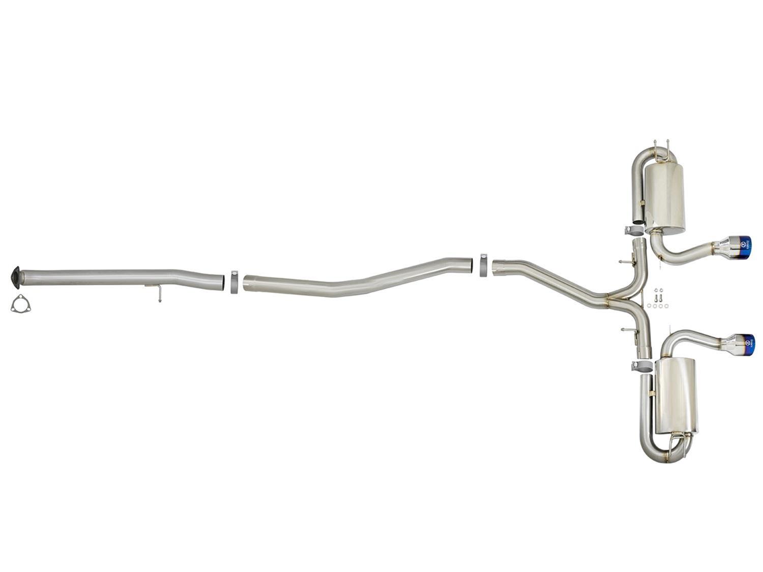 aFe Takeda 3in 304 SS Cat-Back Exhaust System w/ Blue Tips 2017 Honda Civic Si I4 1.5L (t) thumbnail 8