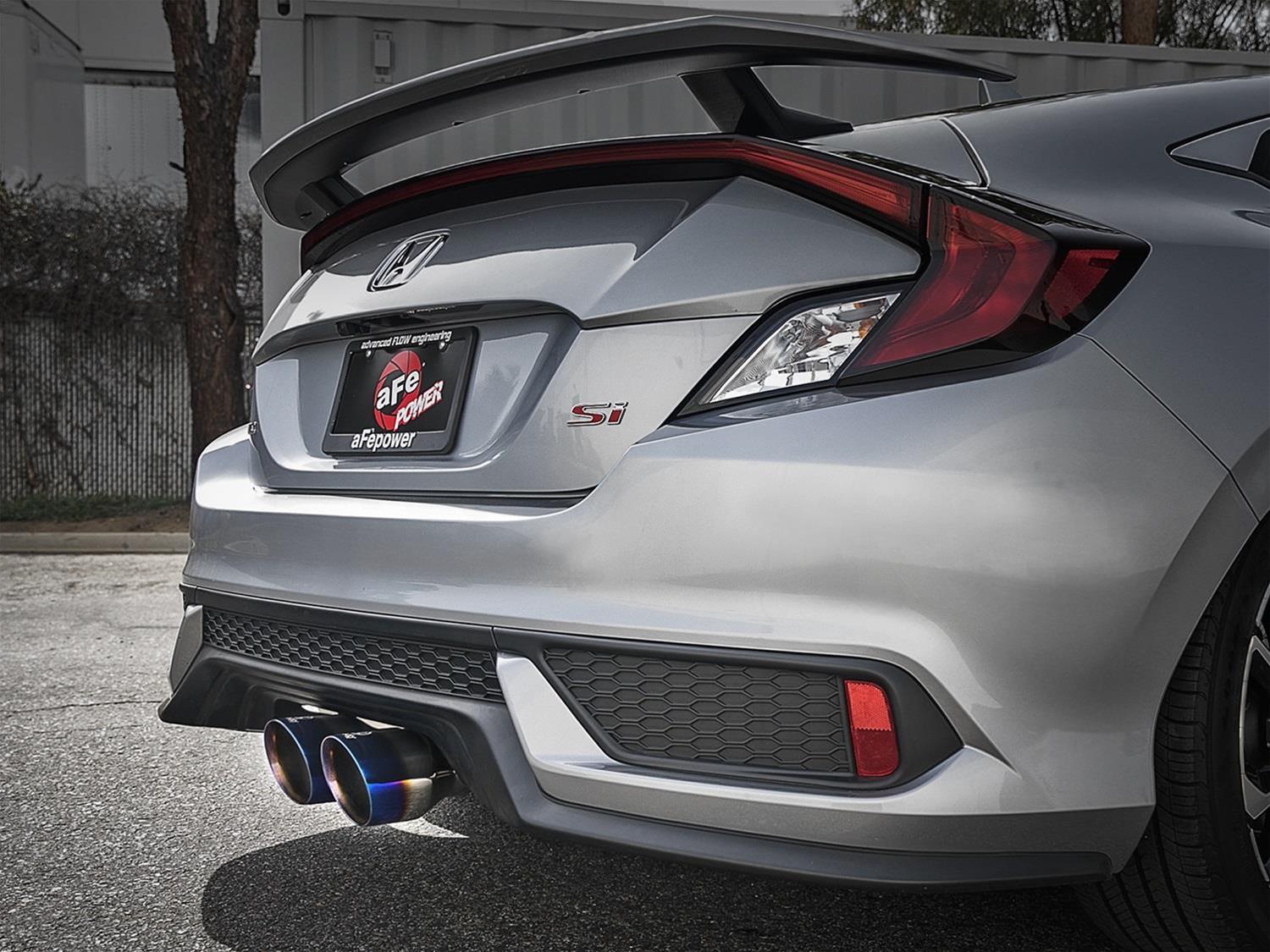 aFe Takeda 3in 304 SS Cat-Back Exhaust System w/ Blue Tips 2017 Honda Civic Si I4 1.5L (t) thumbnail 2