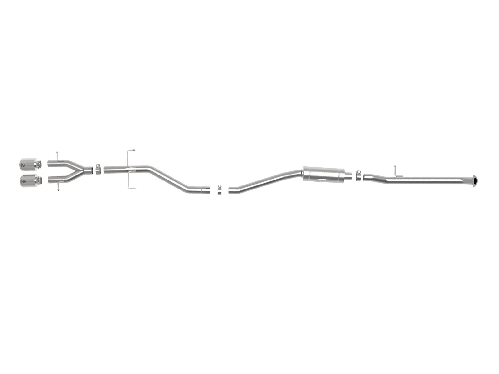 aFe Takeda 2.5in 304SS Cat-Back Exhaust System 17-20 Honda Civic SI Coupe L4-1.5L (t) - Polished Tip thumbnail 5