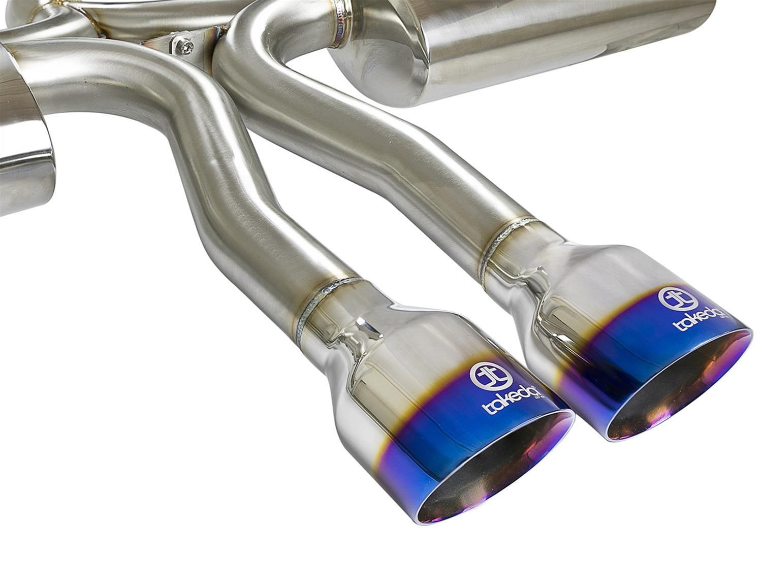 aFe Takeda 3in 304 SS Cat-Back Exhaust System w/ Blue Tips 2017+ Honda Civic Si 4Dr I4 1.5L (t) thumbnail 2