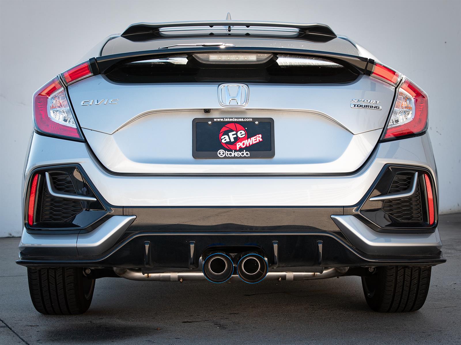 aFe Takeda 3in 304 SS Cat-Back Exhaust System w/Blue Flame Tips 17-20 Honda Civic Sport L4-1.5L (t) thumbnail 2