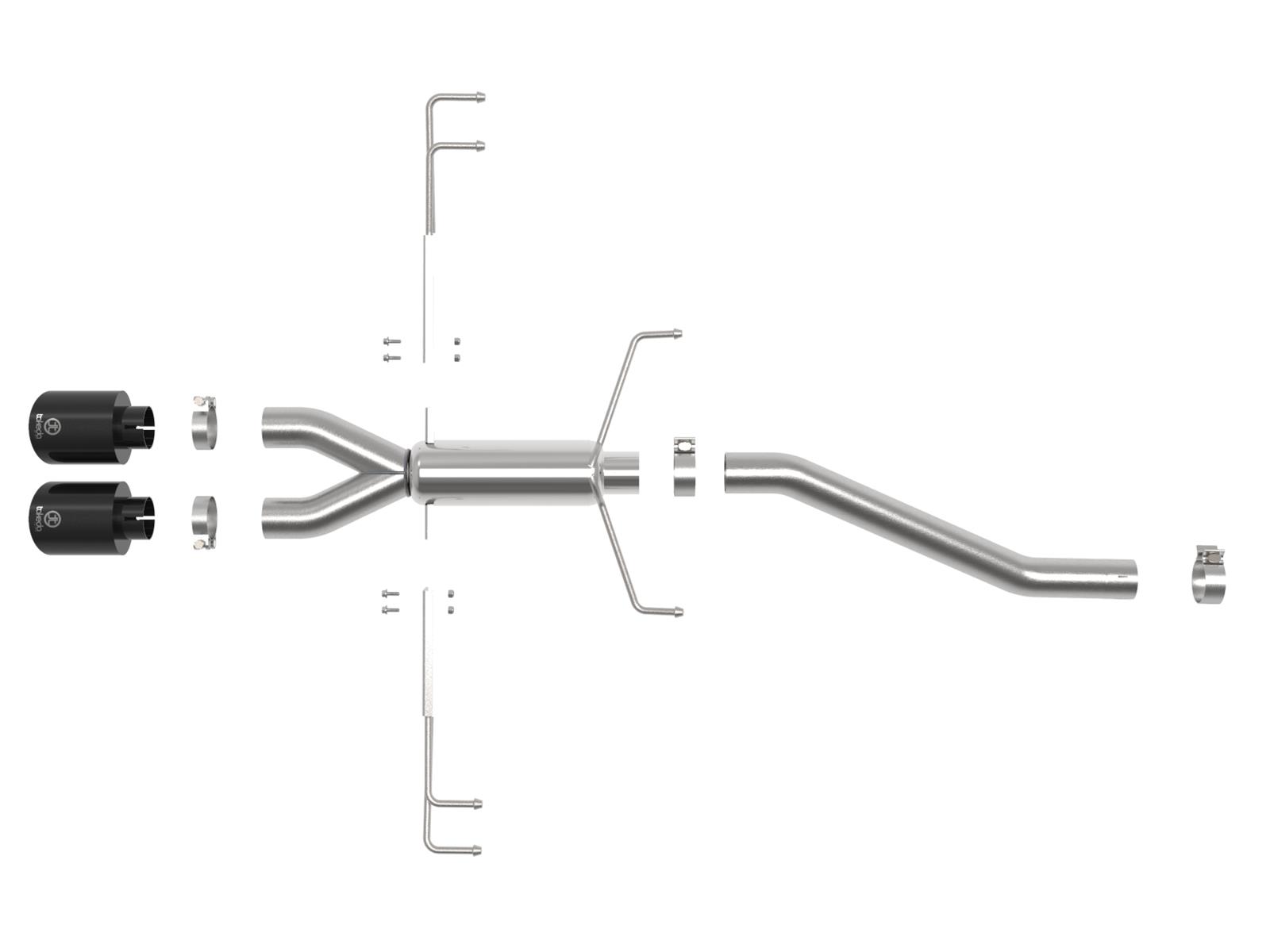aFe Takeda 2.5in 304SS Axle-Back Exhaust System 17-19 Honda Civic Type R L4-2.0L (t) - Black Tip thumbnail 3