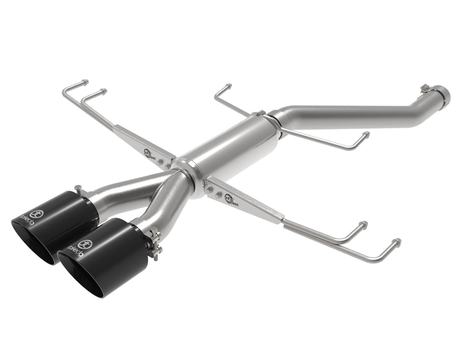 aFe Takeda 2.5in 304SS Axle-Back Exhaust System 17-19 Honda Civic Type R L4-2.0L (t) - Black Tip thumbnail 2