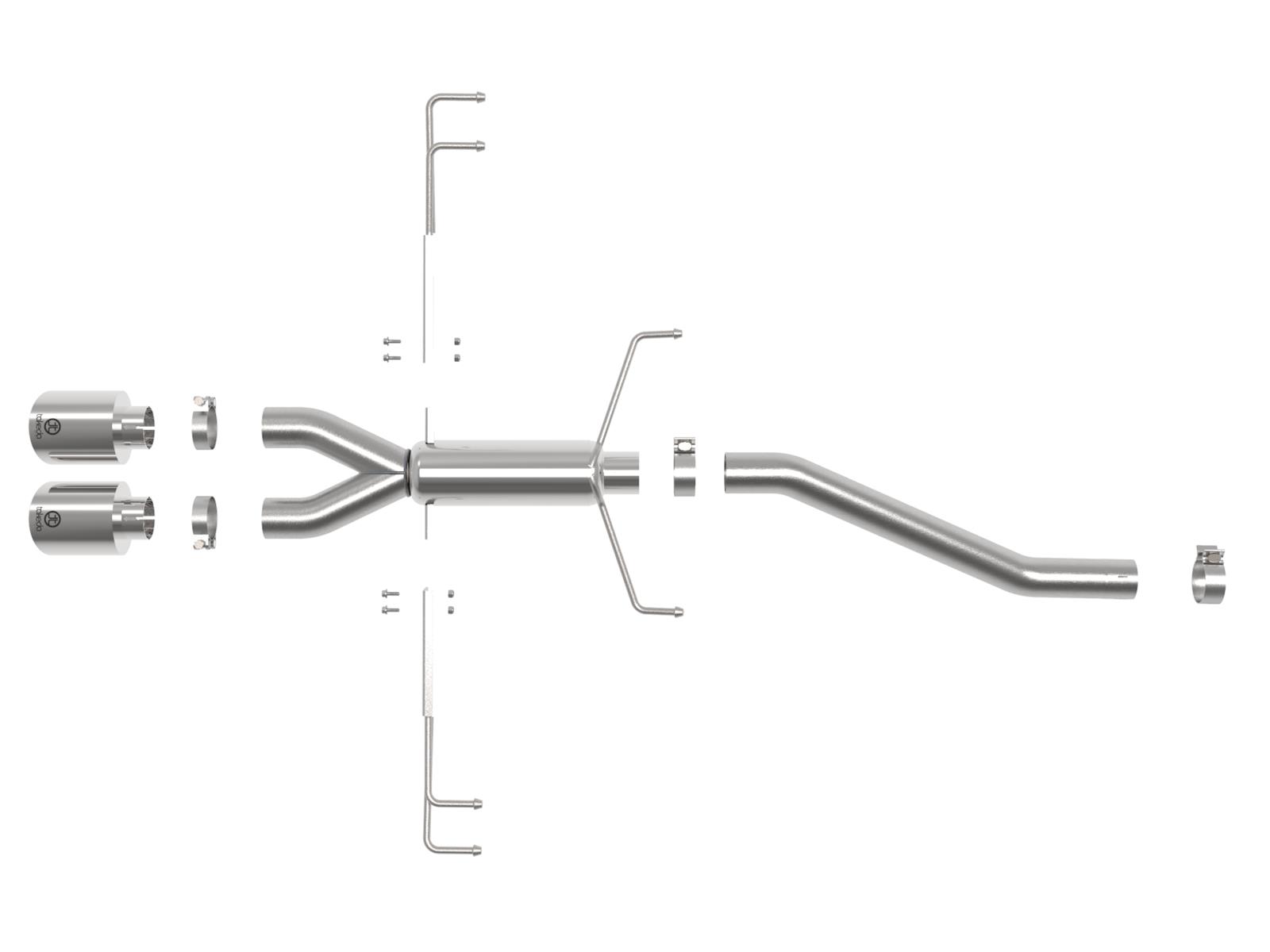 aFe Takeda 2.5in 304SS Axle-Back Exhaust System 17-19 Honda Civic Type R L4-2.0L (t) - Polished Tip thumbnail 4
