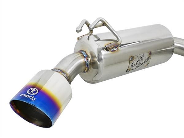 aFe Takeda 3in. to 2.5in. 304 SS C/B Exhaust 08-15 Mitsubishi EVO I4-2.0L (t) - Blue Flamed Tips thumbnail 3