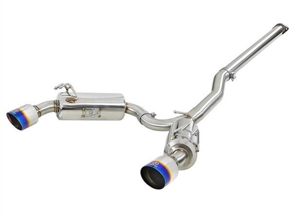 aFe Takeda 3in. to 2.5in. 304 SS C/B Exhaust 08-15 Mitsubishi EVO I4-2.0L (t) - Blue Flamed Tips thumbnail 4