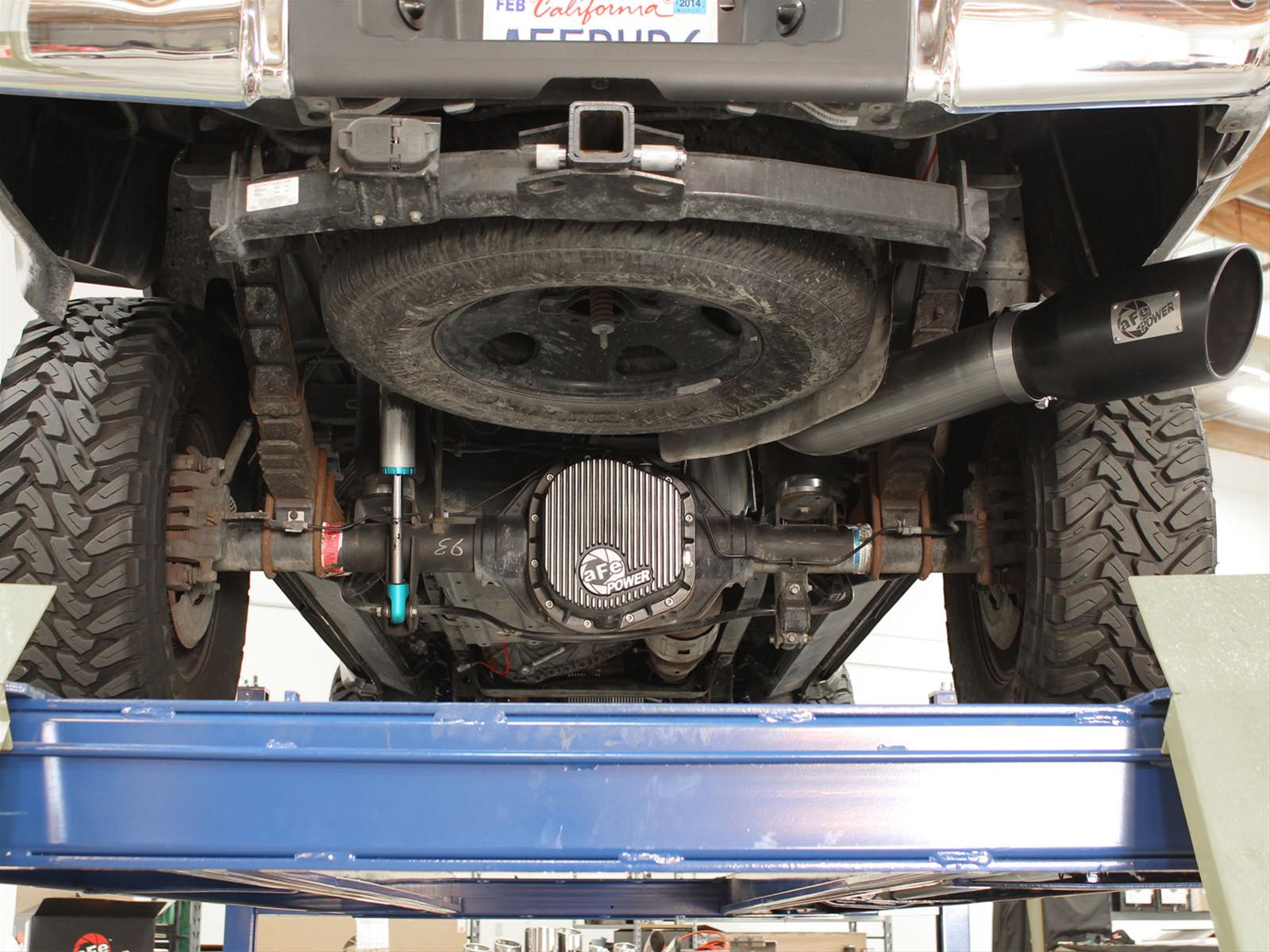 aFe MACH Force XP 5in DPF-Back Stainless Steel Exh Sys, Black tip, Ford Diesel Trucks 08-10 V8-6.4L