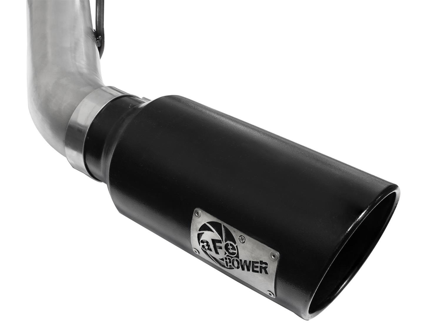 aFe Large Bore-HD Exhaust Systems for 2011-2014 F-250 SUPER DUTY, F-350 F-450 DUTY - 49-43065-B System, Bore HD, Particulate Filter Back, Stainless Steel, Natural, Black Tips, Ford, 6.7L, Kit thumbnail 3
