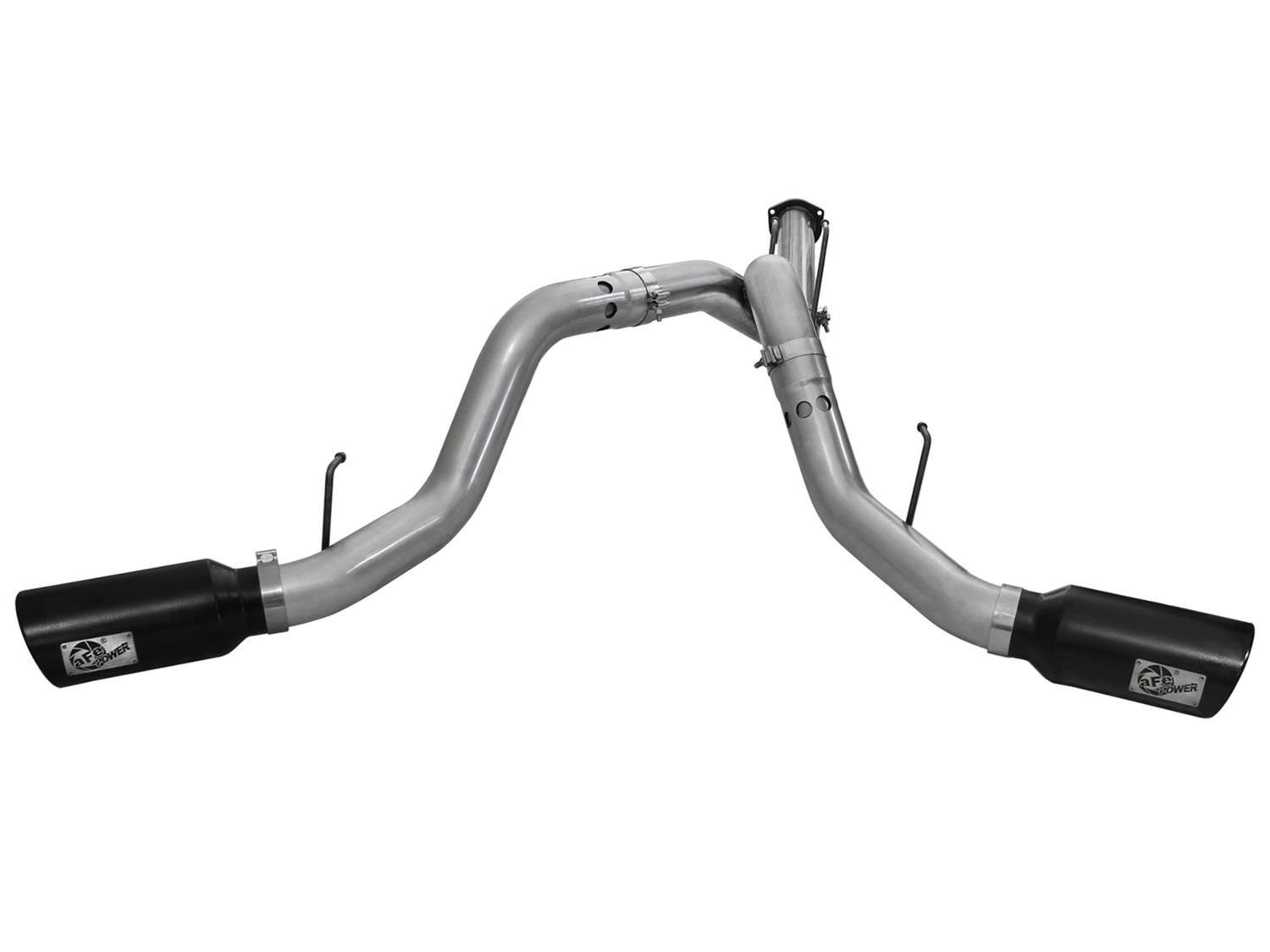 aFe Large Bore-HD Exhaust Systems for 2011-2014 F-250 SUPER DUTY, F-350 F-450 DUTY - 49-43065-B System, Bore HD, Particulate Filter Back, Stainless Steel, Natural, Black Tips, Ford, 6.7L, Kit thumbnail 6