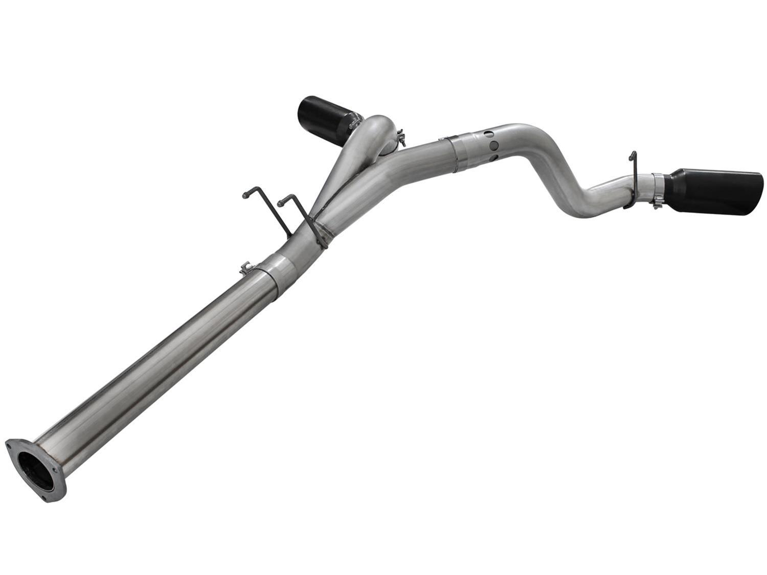 aFe Large Bore-HD Exhaust Systems for 2011-2014 F-250 SUPER DUTY, F-350 F-450 DUTY - 49-43065-B System, Bore HD, Particulate Filter Back, Stainless Steel, Natural, Black Tips, Ford, 6.7L, Kit thumbnail 5