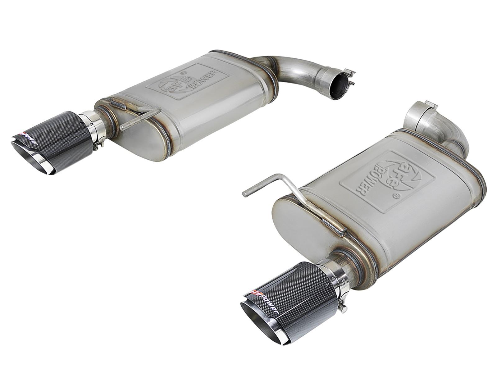 aFe MACH Force Xp SS Axle Back Exhaust System w/ Carbon Fiber Tips 15-17 Ford Mustang GT V8-5.0L thumbnail 3