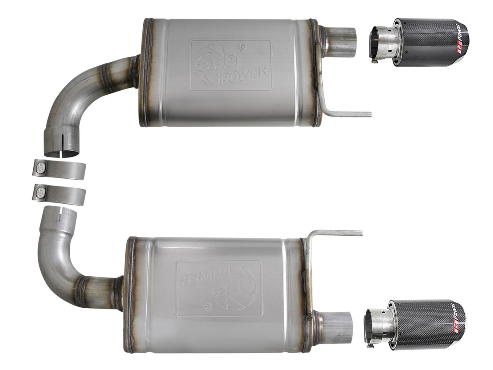 aFe MACH Force Xp SS Axle Back Exhaust System w/ Carbon Fiber Tips 15-17 Ford Mustang GT V8-5.0L thumbnail 4