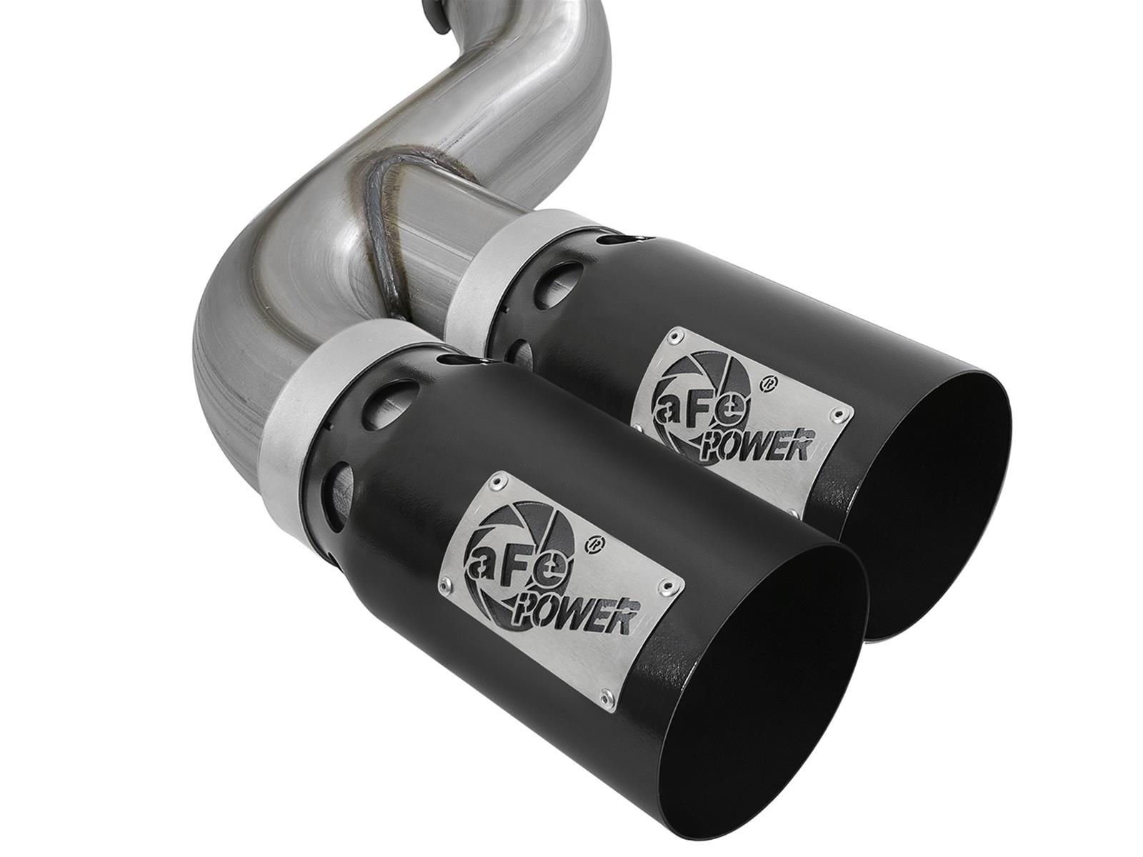 aFe Power 15-16 Ford F250/F350 6.7L Diesel Rebel XD 4in 409 SS DPF-Back Exhaust System - Black Tips thumbnail 2