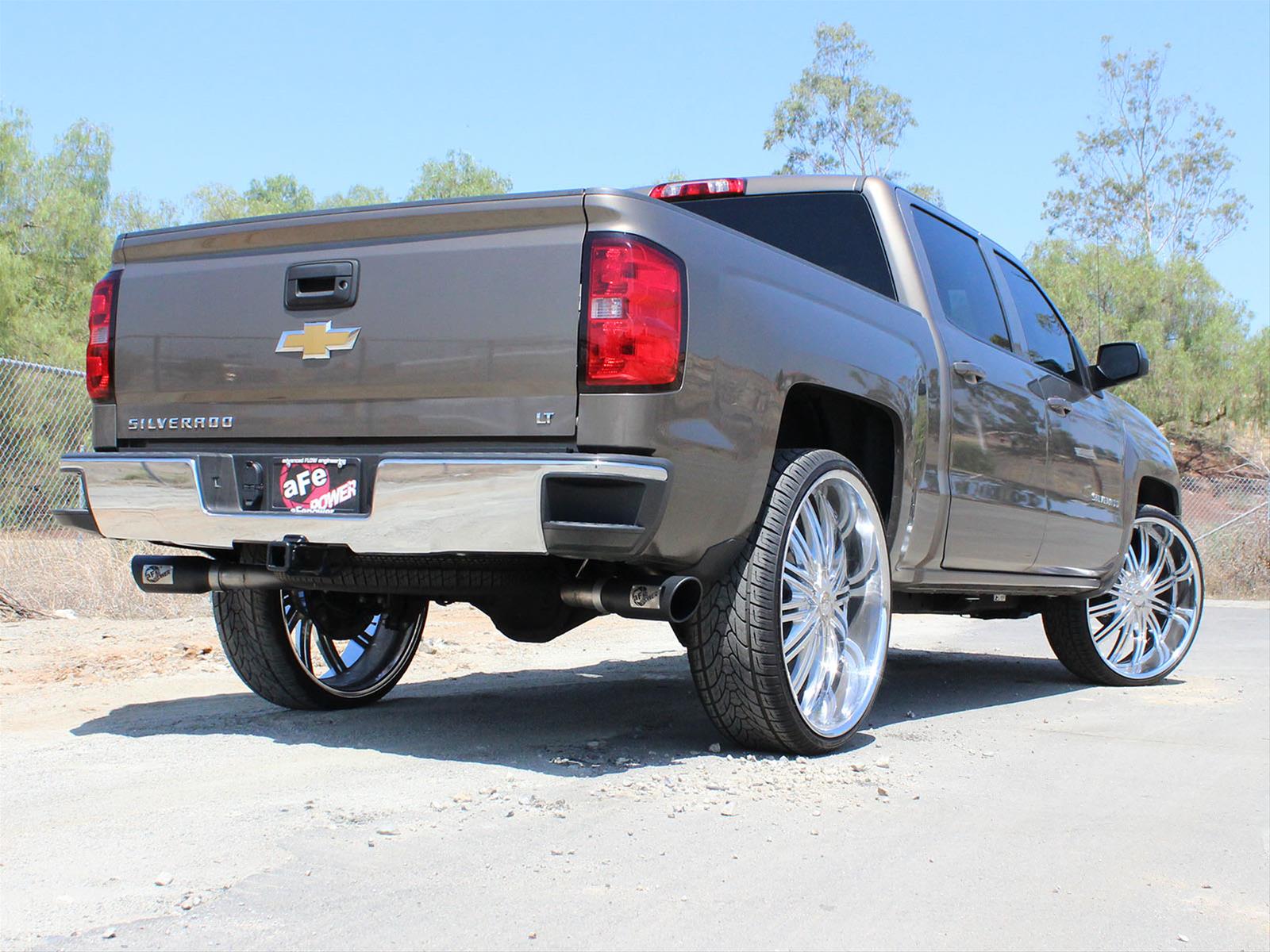 aFe Mach Force XP Exhaust Systems 49-44057-B Systems, XP, Cat-back, Single In/Dual Out, Stainless Steel, Natural, Split Side Exit, Black Powdercoated Tips, Chevrolet, GMC, Kit thumbnail 2