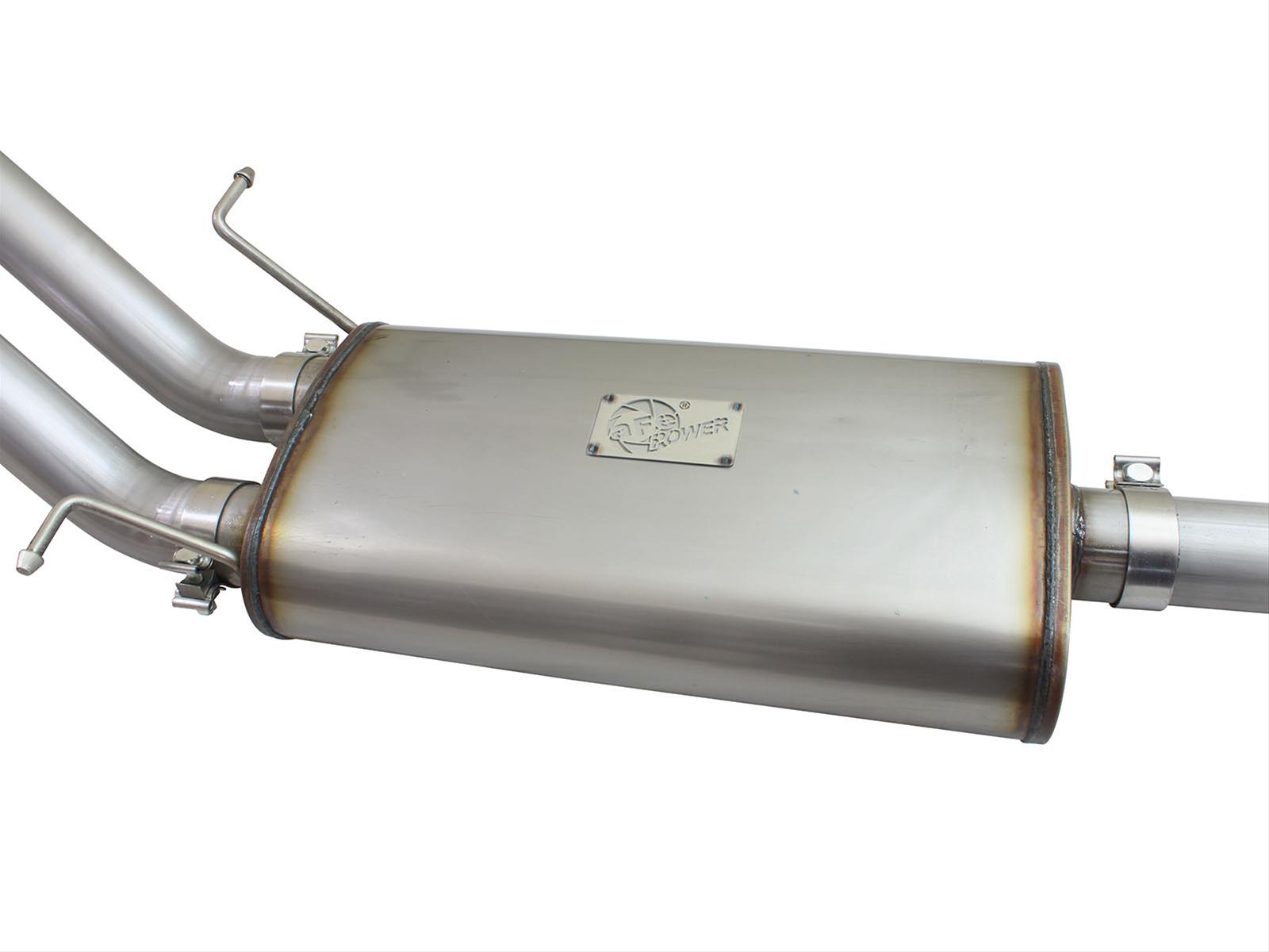 aFe Mach Force-XP Exhaust 3in Cat-Back SS 14-15 GM 1500 Trucks 4.3L/5.3L Dual Split w/ Polished Tip thumbnail 4