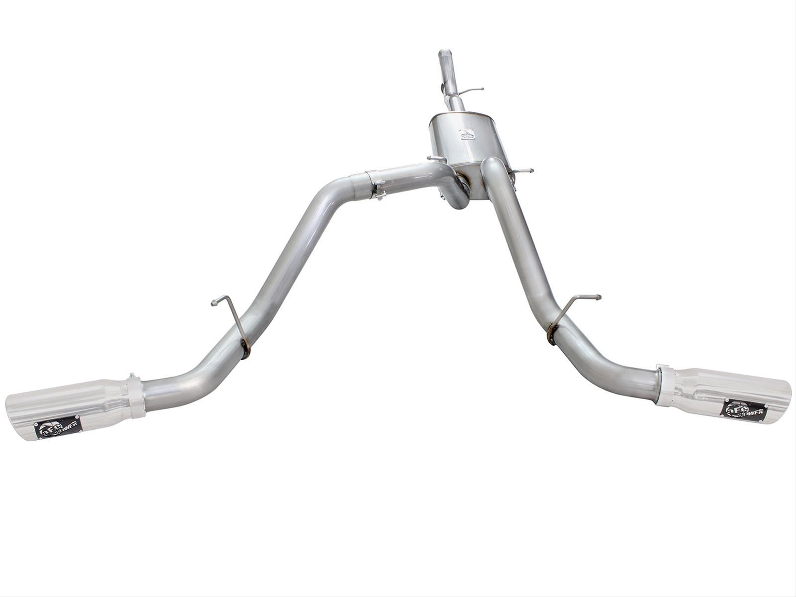 aFe Mach Force-XP Exhaust 3in Cat-Back SS 14-15 GM 1500 Trucks 4.3L/5.3L Dual Split w/ Polished Tip thumbnail 7