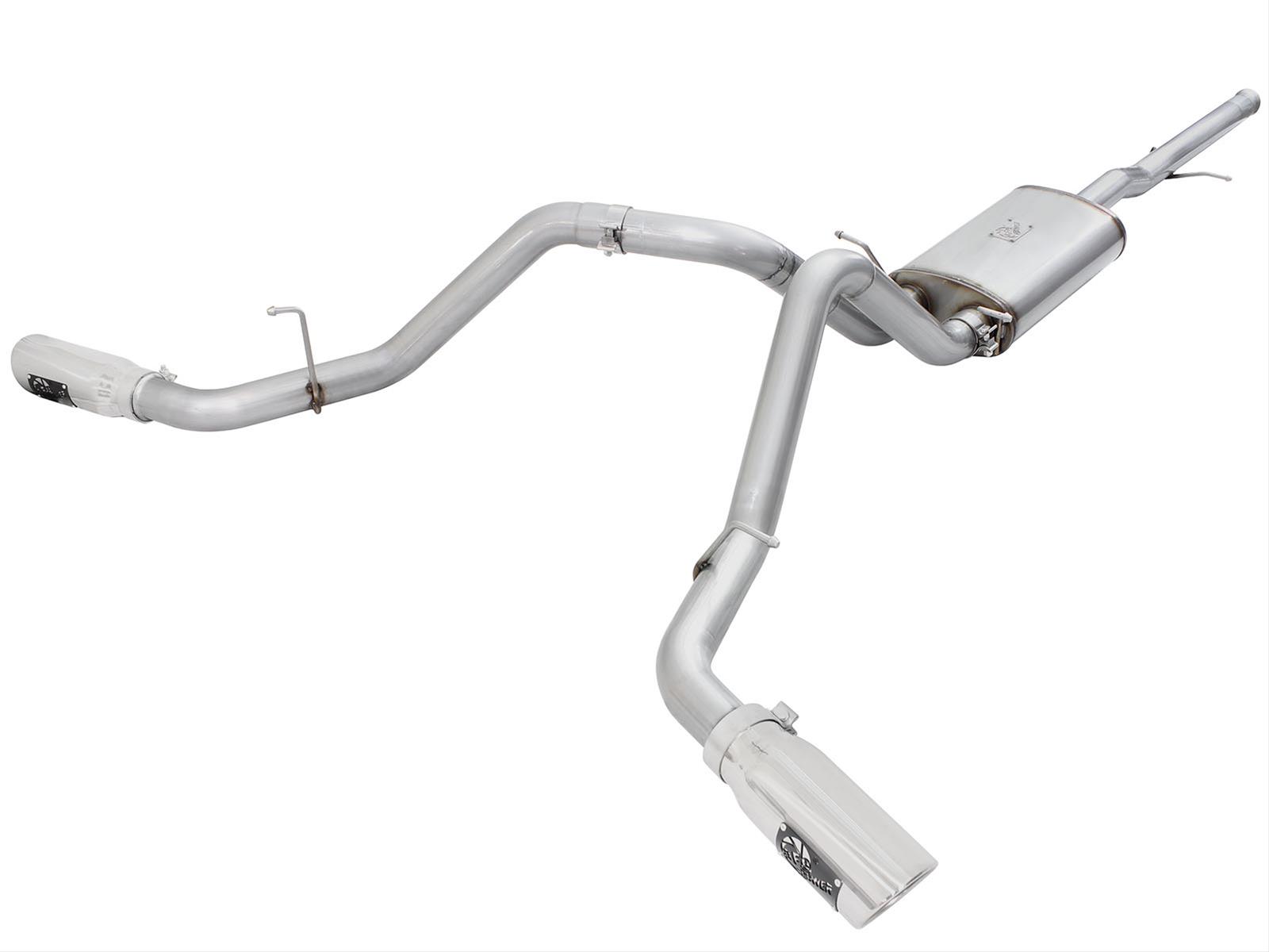 aFe Mach Force-XP Exhaust 3in Cat-Back SS 14-15 GM 1500 Trucks 4.3L/5.3L Dual Split w/ Polished Tip thumbnail 6
