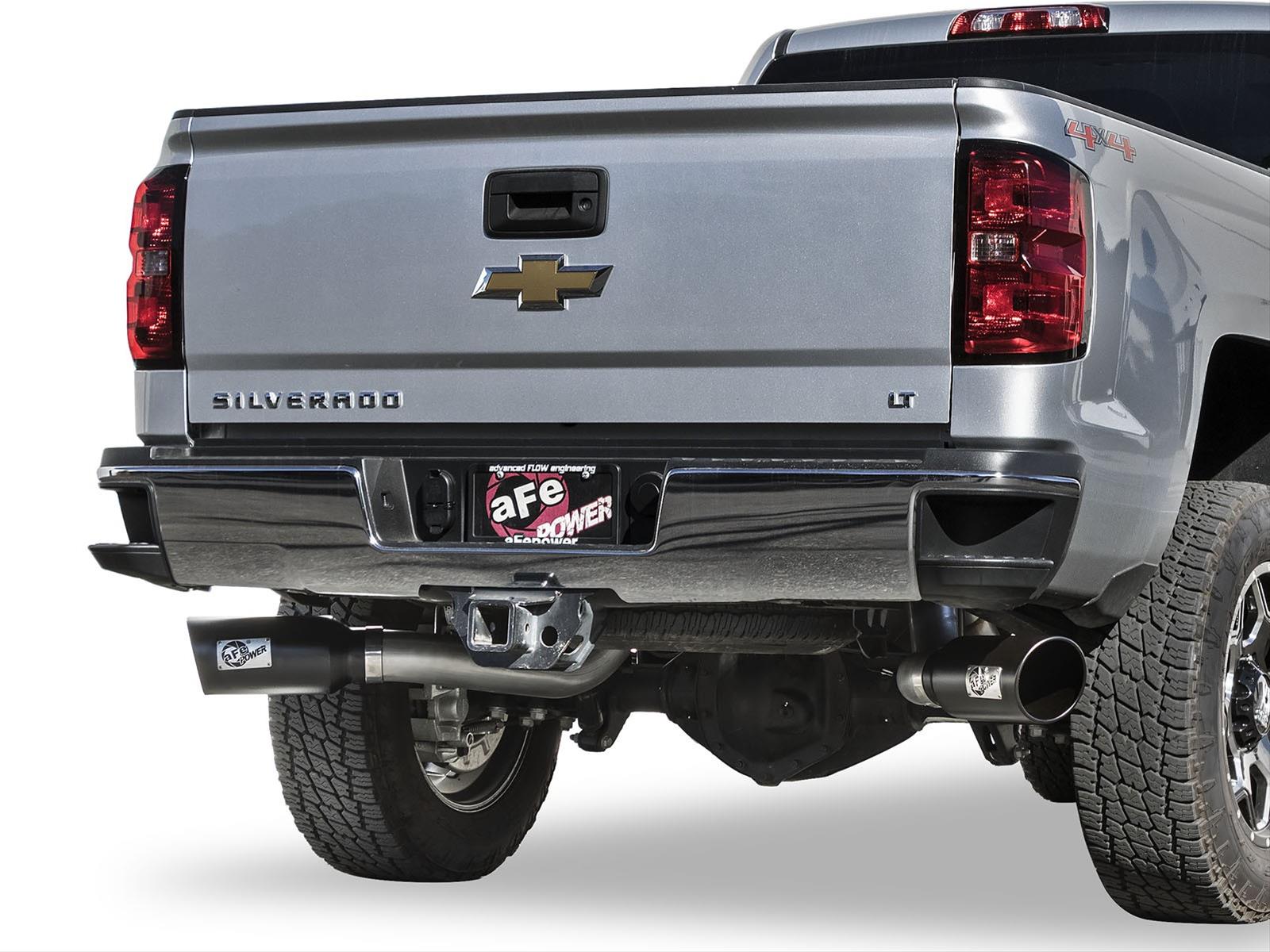 aFe LARGE Bore HD 4in Dual DPF-Back SS Exhaust w/Black Tip 16-17 GM Diesel Truck V8-6.6L (td) LML thumbnail 2