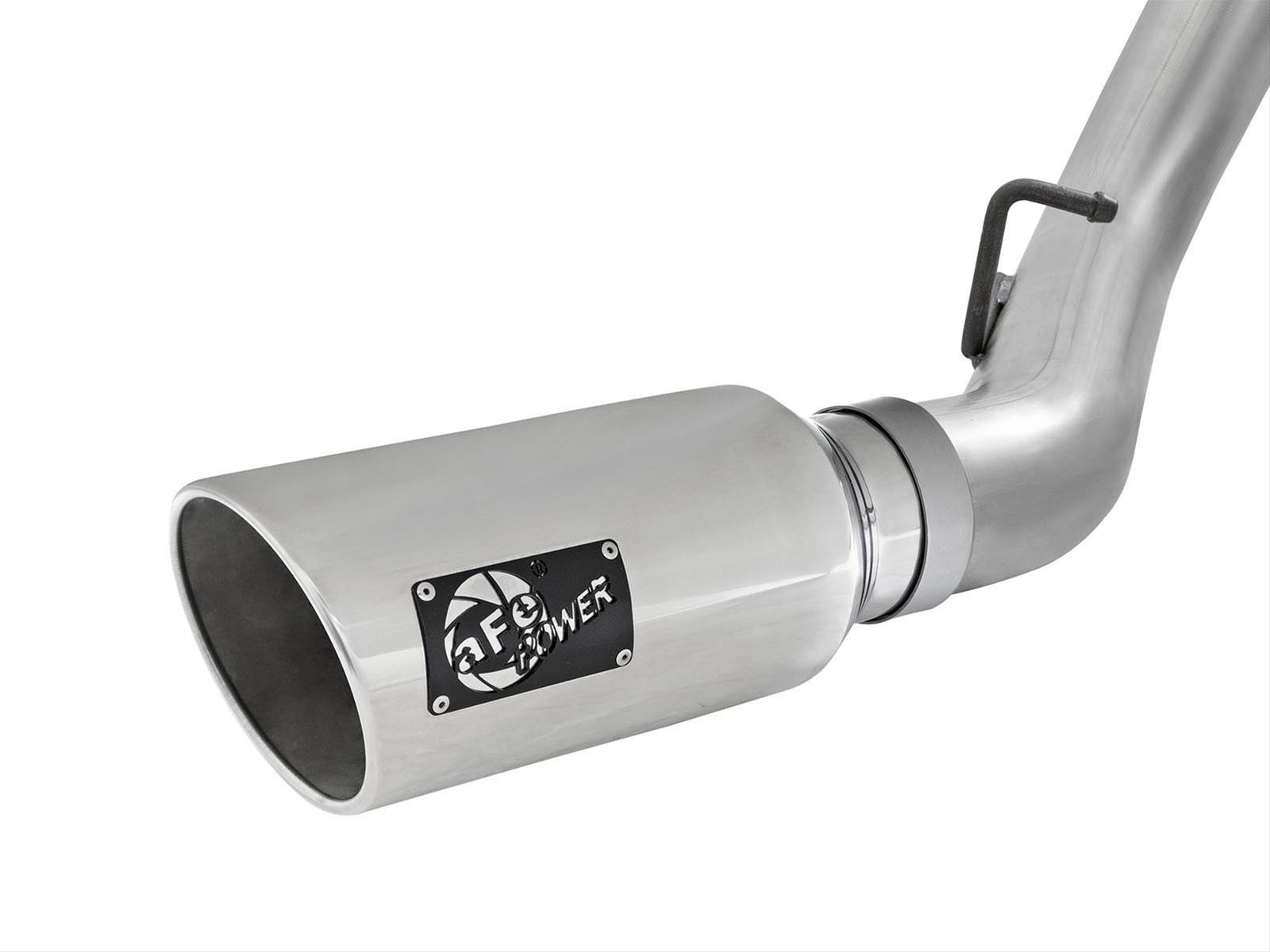 aFe LARGE Bore HD 4in Dual DPF-Back SS Exhaust w/Polished Tip 16-17 GM Diesel Truck V8-6.6L (td) LML thumbnail 3