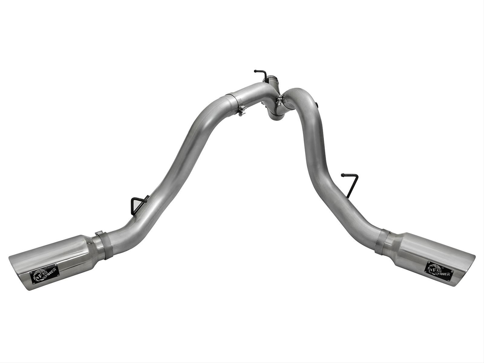 aFe LARGE Bore HD 4in Dual DPF-Back SS Exhaust w/Polished Tip 16-17 GM Diesel Truck V8-6.6L (td) LML thumbnail 6