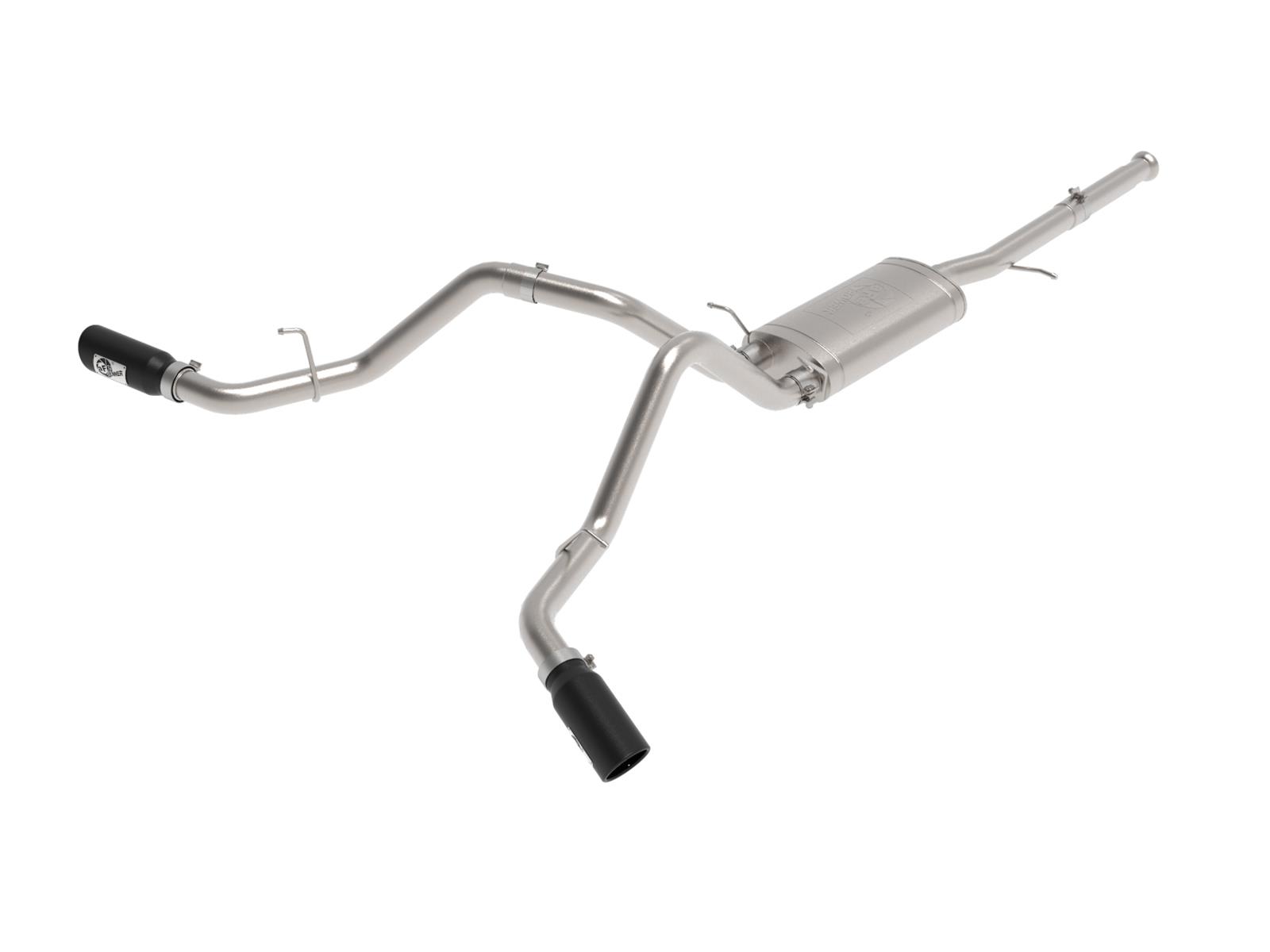 aFe Apollo GT Exhaust Systems for 2009-2018 SIERRA 1500, SILVERADO 1500 - 49-44134-B System, Series, Split Side Rear, Stainless Steel, Cat-Back, Dual Black Tips, Chevrolet, GMC, Kit thumbnail 6