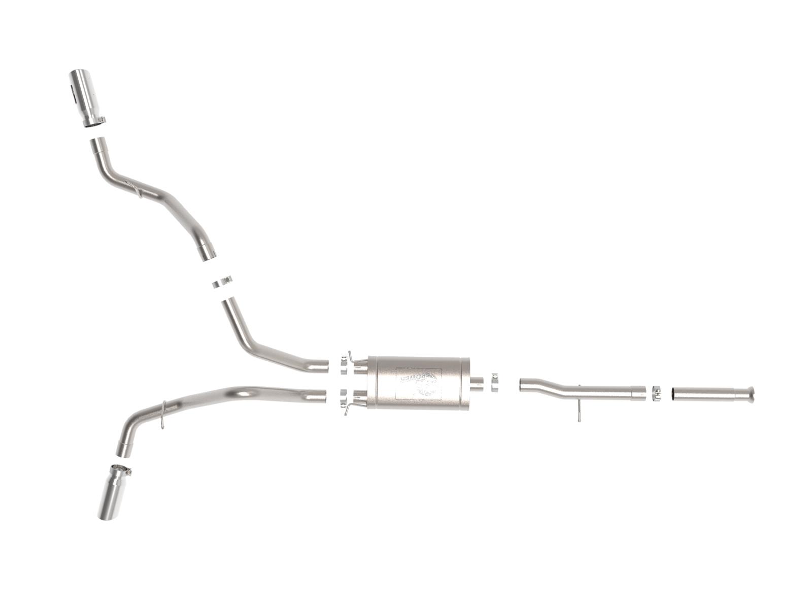 aFe Apollo GT Exhaust Systems for 2009-2018 SIERRA 1500, SILVERADO 1500 - 49-44134-P System, Series, Split Side Rear, Stainless Steel, Cat-Back, Dual Polished Tips, Chevrolet, GMC, Kit thumbnail 6