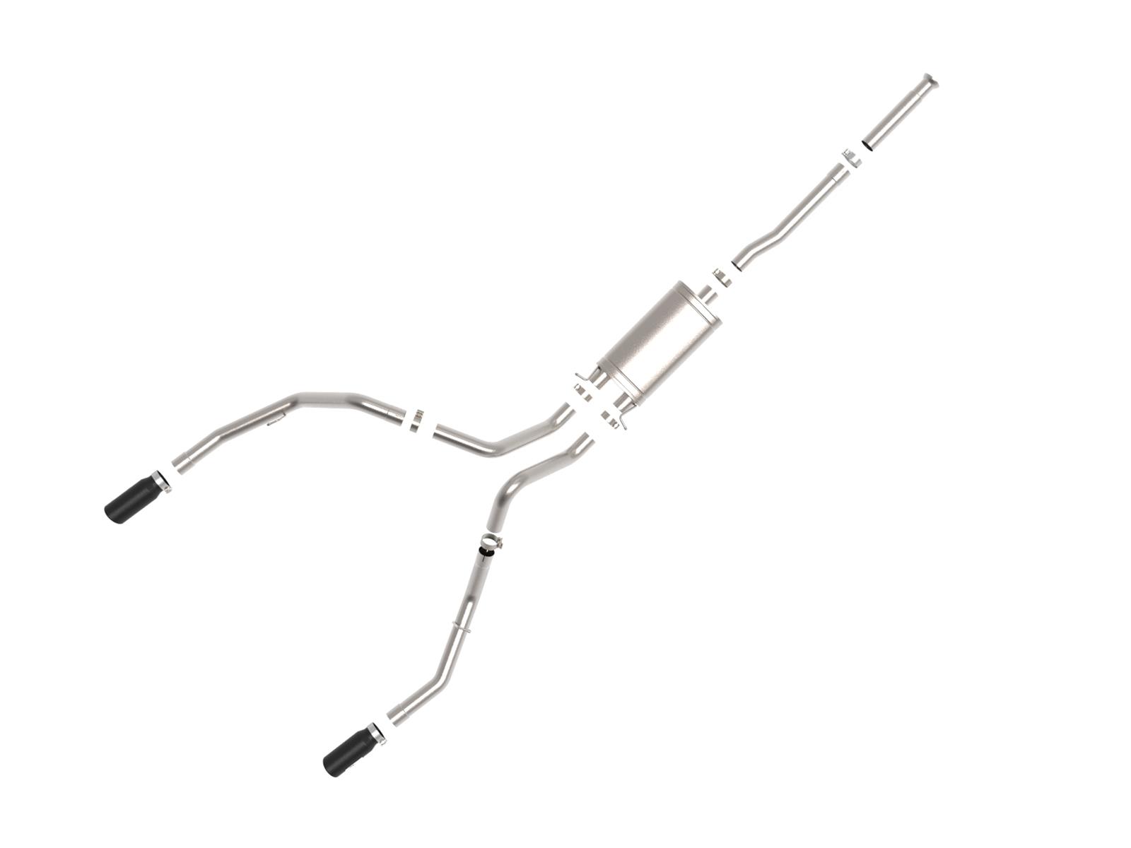 aFe Apollo GT Exhaust Systems for 2009-2018 SIERRA 1500, SILVERADO 1500 - 49-44135-B System, Series, Split Rear, Stainless Steel, Cat-Back, Dual Black Tips, Chevrolet, GMC, Kit thumbnail 7