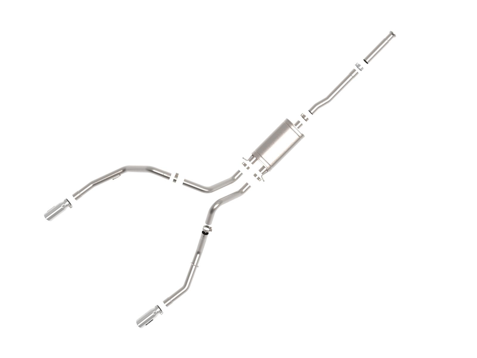 aFe Apollo GT Exhaust Systems for 2009-2018 SIERRA 1500, SILVERADO 1500 - 49-44135-P System, Series, Split Rear, Stainless Steel, Cat-Back, Dual Polished Tips, Chevrolet, GMC, Kit thumbnail 7